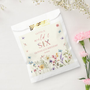 Wild and Six Wildflower 6th Birthday Party Favour Bags