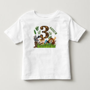 Wild And Three 3rd Birthday Toddler T-Shirt