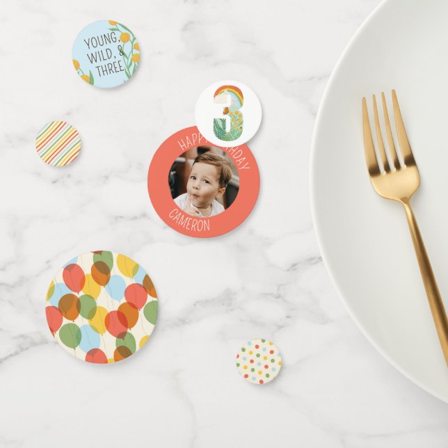 Wild and Three Nature Birthday Party Confetti (Group)
