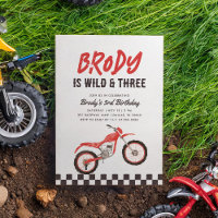 Wild and Three Red Dirt Bike Boy 3rd Birthday