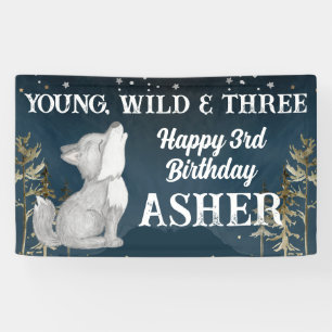 Wild and three wolf party banner