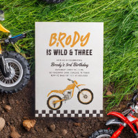 Wild and Three Yellow Dirt Bike Boy 3rd Birthday
