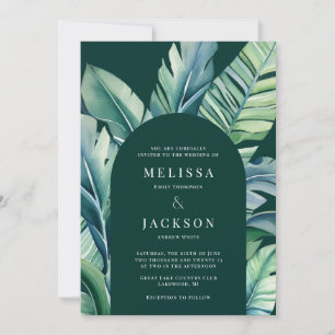 Wild and Tropical Leaves Exotic Foliage Arch Invitation