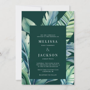 Wild and Tropical Leaves Exotic Foliage  Invitation