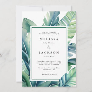 Wild and Tropical Leaves Exotic Foliage Invitation