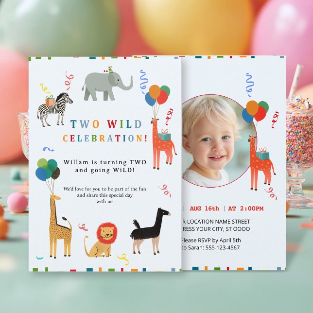 Wild and Whimsical 2nd Birthday Invitation (Creator Uploaded)