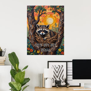 Wild and Wonderful: Raccoon in the Nest Poster