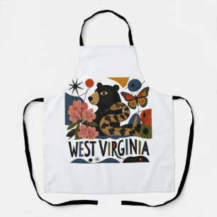 Wild And Wonderful West Virginia Folk Art Apron
