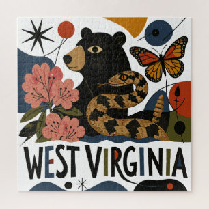 Wild And Wonderful West Virginia Folk Art Jigsaw Puzzle