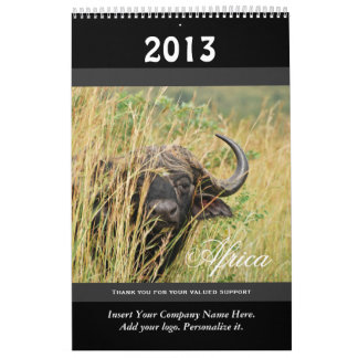 Wild animal Africa 2013 PERSONALIZE Calendar
