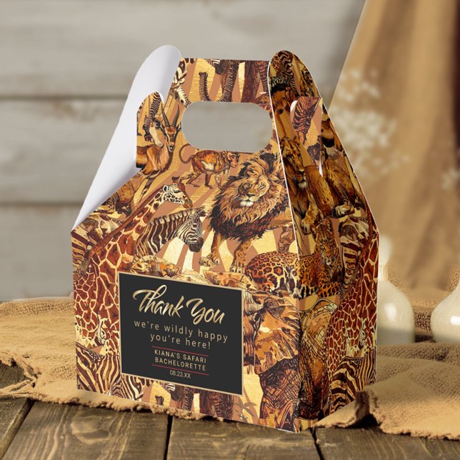 Wild Animal Collage Bachelorette Thank You ID1149 Favour Box (Creator Uploaded)