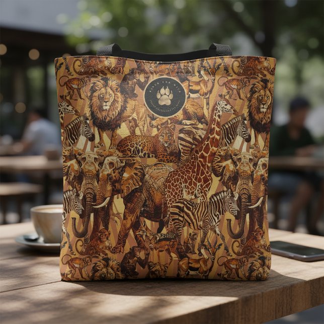 Wild Animal Collage Safari Bachelorette ID1149 Tote Bag (Creator Uploaded)