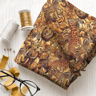 Wild Animal Collage Safari ID1149 Fabric