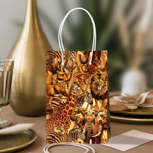 Wild Animal Collage Safari ID1149 Medium Gift Bag