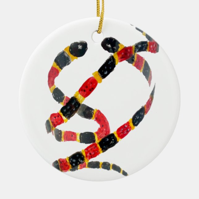 Wild Animal Coral Snake Ceramic Tree Decoration (Front)