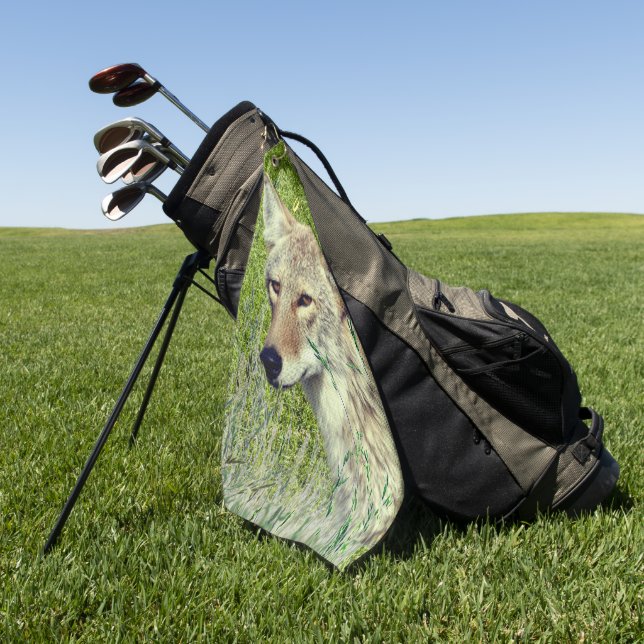 Wild Animal Coyote  Golf Towel (Green)