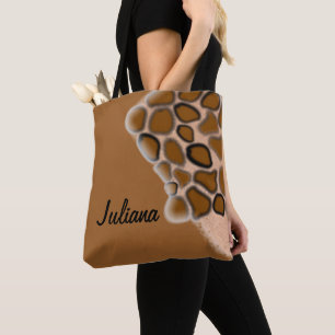 Wild Animal Giraffe Design Personalised Tote Bag