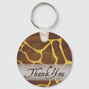 Wild Animal Giraffe Thank You Key Ring