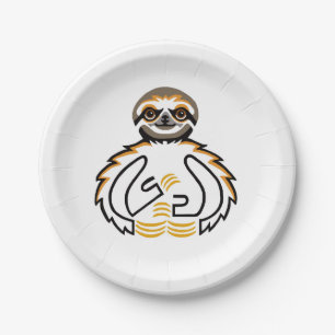 Wild Animal - Graphic SLOTH - Wildlife -Nature - Paper Plate