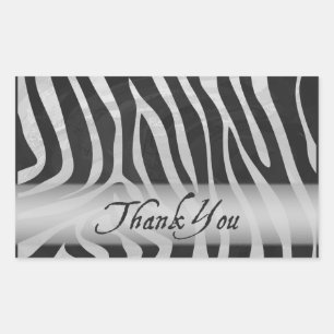 Wild Animal Grey Pattern Thank You Rectangular Sticker
