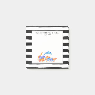 Wild Animal Herd Colourful Watercolor Post-it Notes