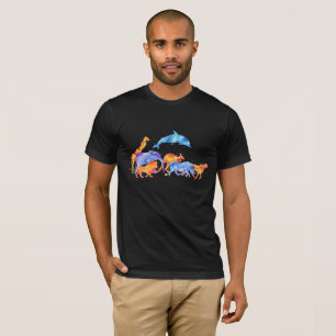 Wild Animal Herd Colourful Watercolor T-Shirt