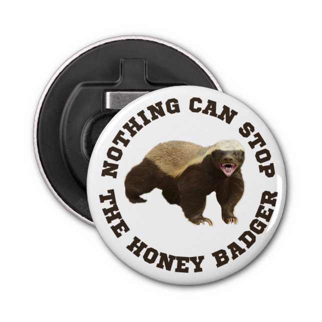 Wild Animal Honey Badger Funny  Bottle Opener (Front)