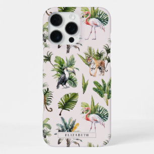 Wild Animal Jungle Greenery Monogram iPhone 16 Pro Max Case