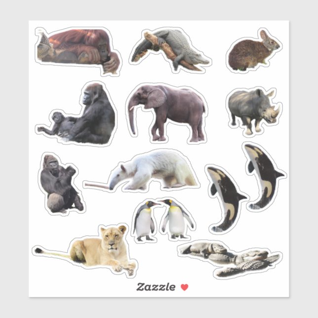 Wild Animal Kiss-Cut Vinyl Stickers (Sheet)