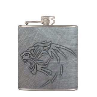 Wild Animal Metal Tribal Hip Flask