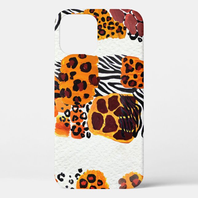 Wild animal mix seamless pattern. Jaguar, leopard, Case-Mate iPhone Case (Back)