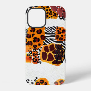 Wild animal mix seamless pattern. Jaguar, leopard, iPhone 12 Case