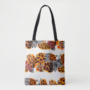 Wild animal mix seamless pattern. Jaguar, leopard, Tote Bag