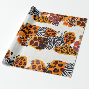 Wild animal mix seamless pattern. Jaguar, leopard, Wrapping Paper