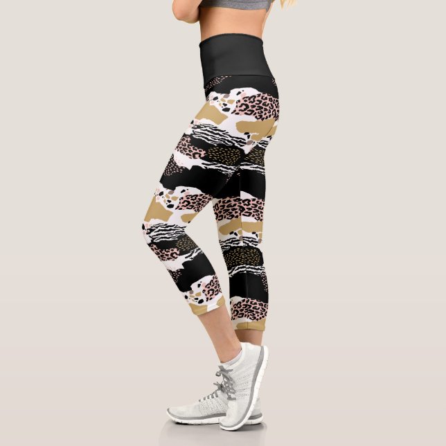 Wild Animal Print Capri Leggings (Left)
