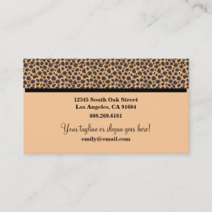 Wild Animal Print High Fashion Boutique Designers Business Card