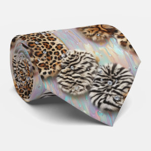 Wild Animal Print Opal Spotted Neck Tie