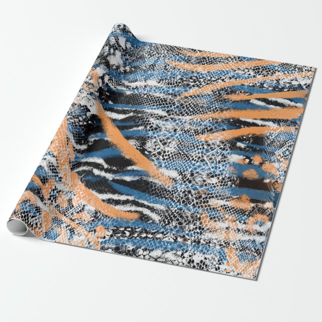 Wild Animal Print Pattern Wrapping Paper (Unrolled)