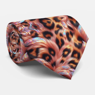 Wild Animal Print Pink Opal Spotted Neck Tie