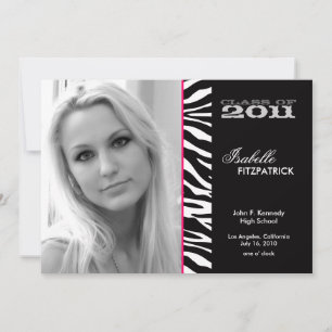 Wild Animal Print Zebra Graduation Announcement