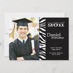 Wild Animal Print Zebra Graduation Announcement