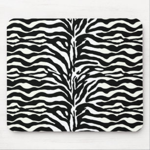 Wild Animal Print, Zebra in Black and White Mouse Mat