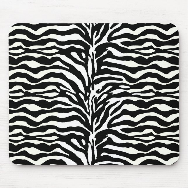 Wild Animal Print, Zebra in Black and White  Mouse Mat (Front)