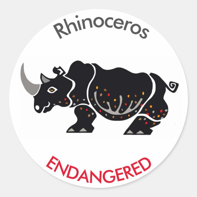 Wild animal - RHINOCEROS - Conservation - Africa Classic Round Sticker (Front)