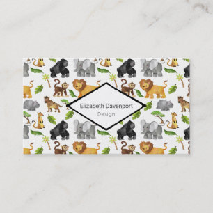 Wild Animal Safari Jungle Pattern Business Card