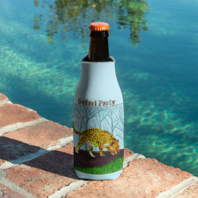 Wild Animal Safari Party Personalised Bottle Cooler (In Situ Pool)