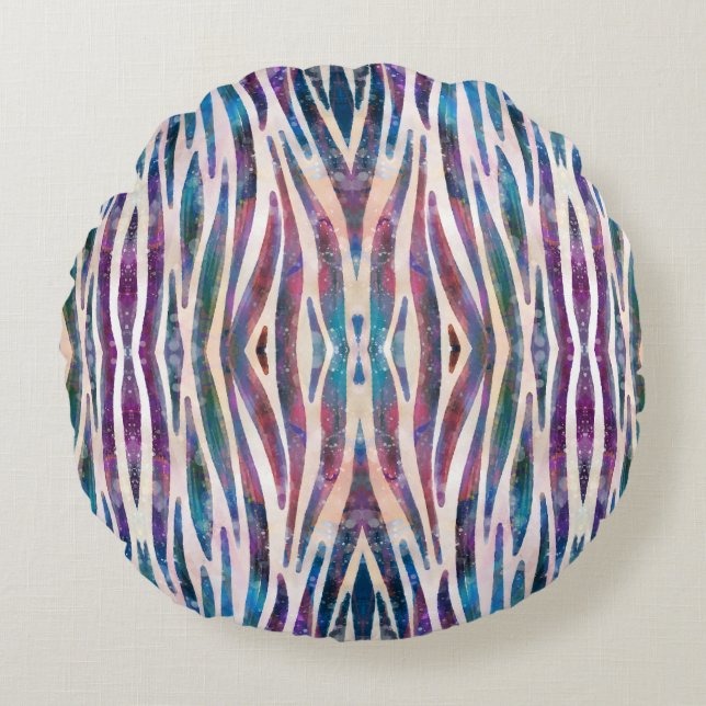 Wild Animal Stripe Round Cushion (Front)