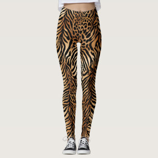 Wild Animal Symmetric Pattern Design 3  Leggings