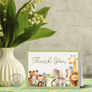 Wild Animal Thank You Card