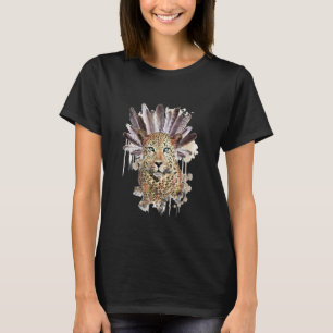Wild Animal Tiger Leopard Face Print Cheetah Head T-Shirt